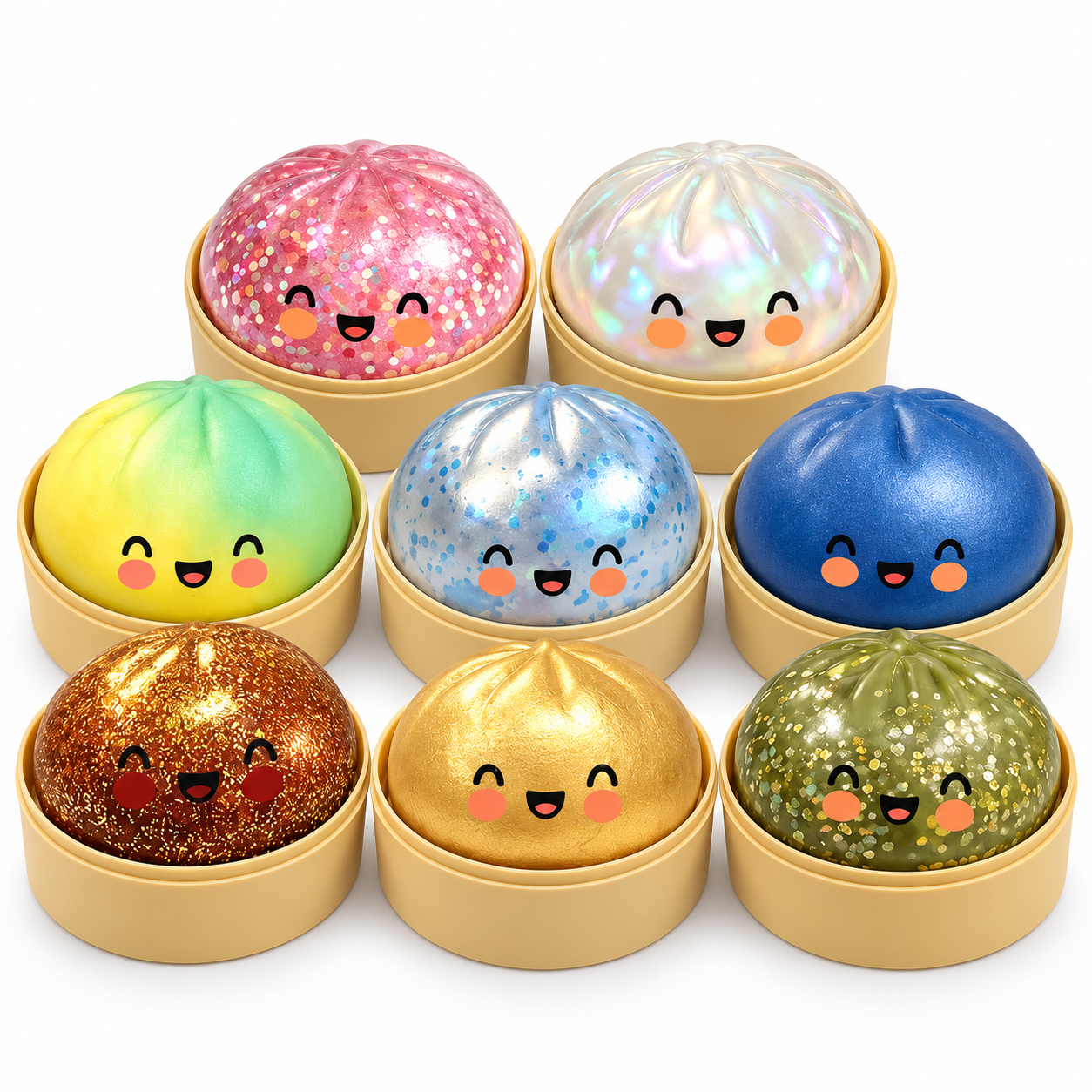 Bolinho Squishy Surpresa Dumpling Antiestresse Colecionável Caixa Cega