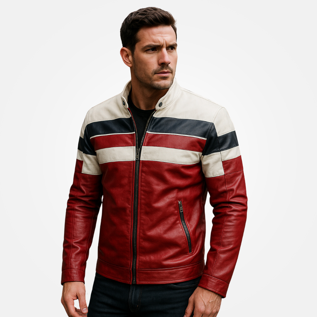 Jaqueta de Couro Vintage Motor