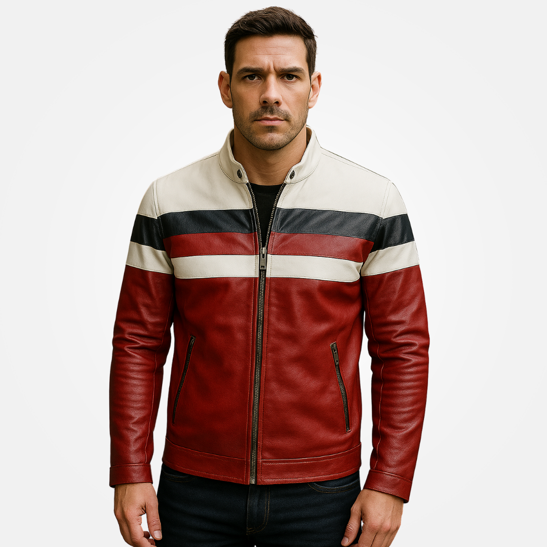 Jaqueta de Couro Vintage Motor