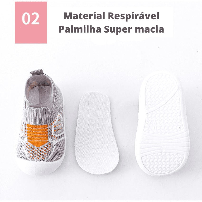 Sapatinho Meia Infantil Respirável Em Malha