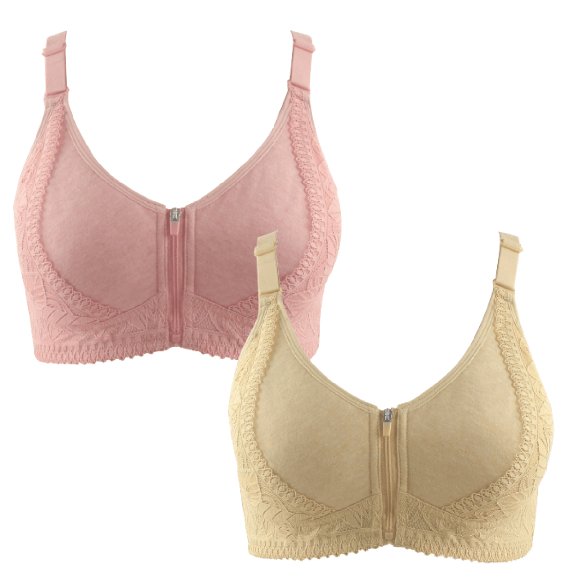 Kit 2 Sutiã de Renda e Algodão Plus Size - Soft Conforto