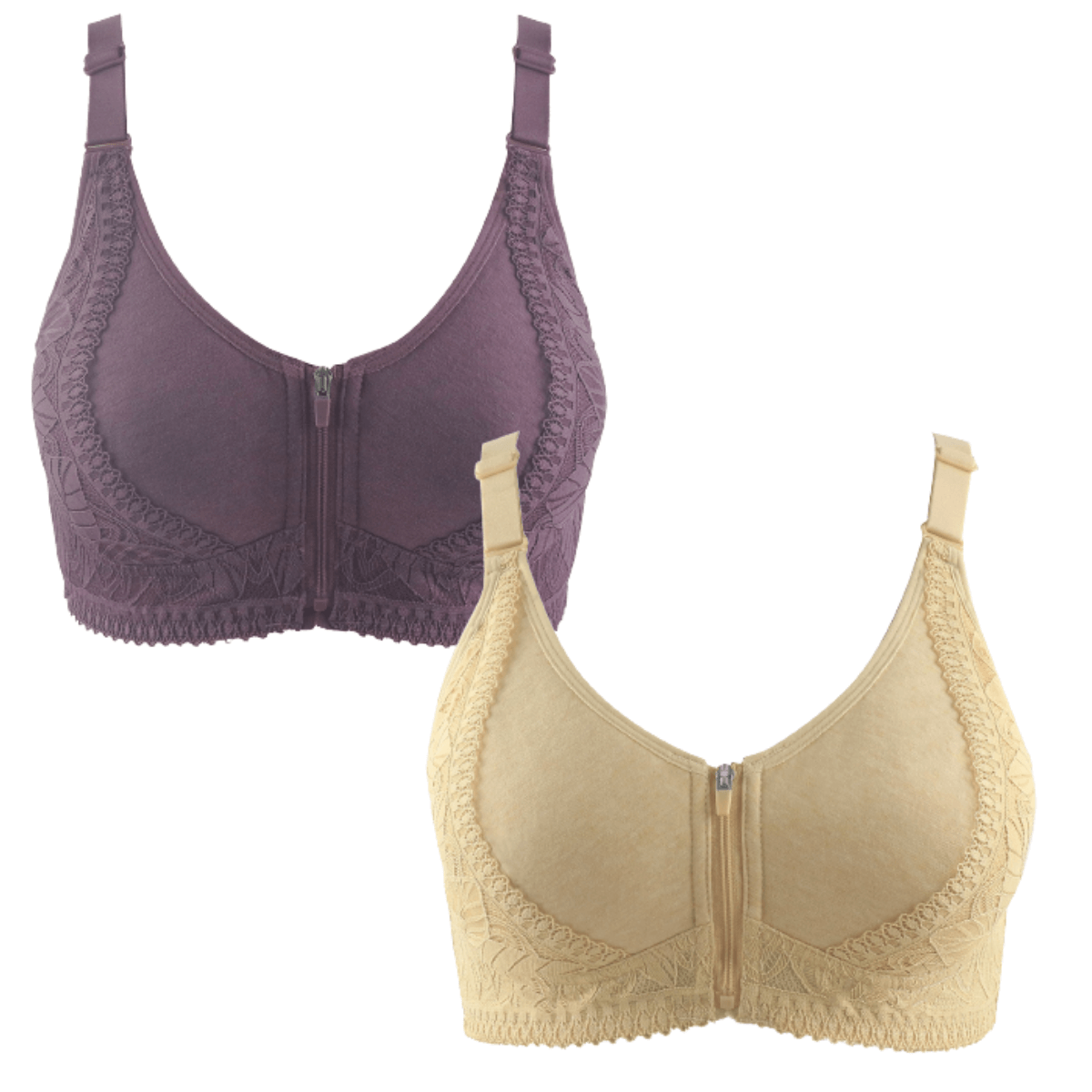 Kit 2 Sutiã de Renda e Algodão Plus Size - Soft Conforto