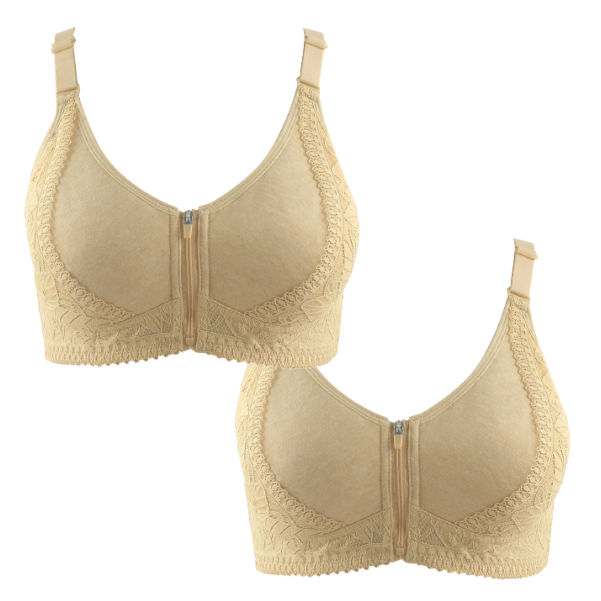 Kit 2 Sutiã de Renda e Algodão Plus Size - Soft Conforto