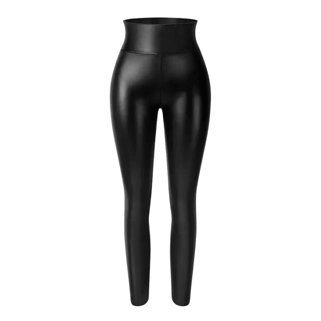 Calça Legging Couro Feminina Peluciada Cintura Alta