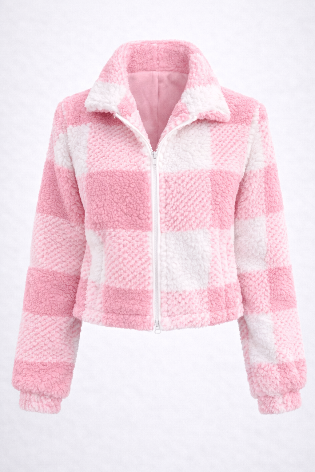 Jaqueta Feminina Teddy Xadrez Sherpa
