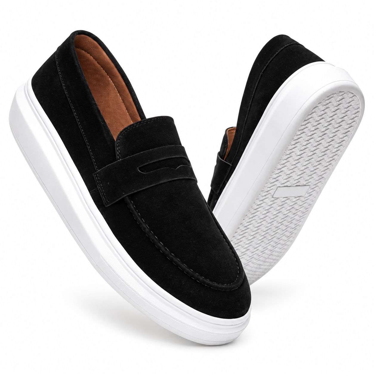 Mocassim Masculino Sola Alta em Camurça Premium