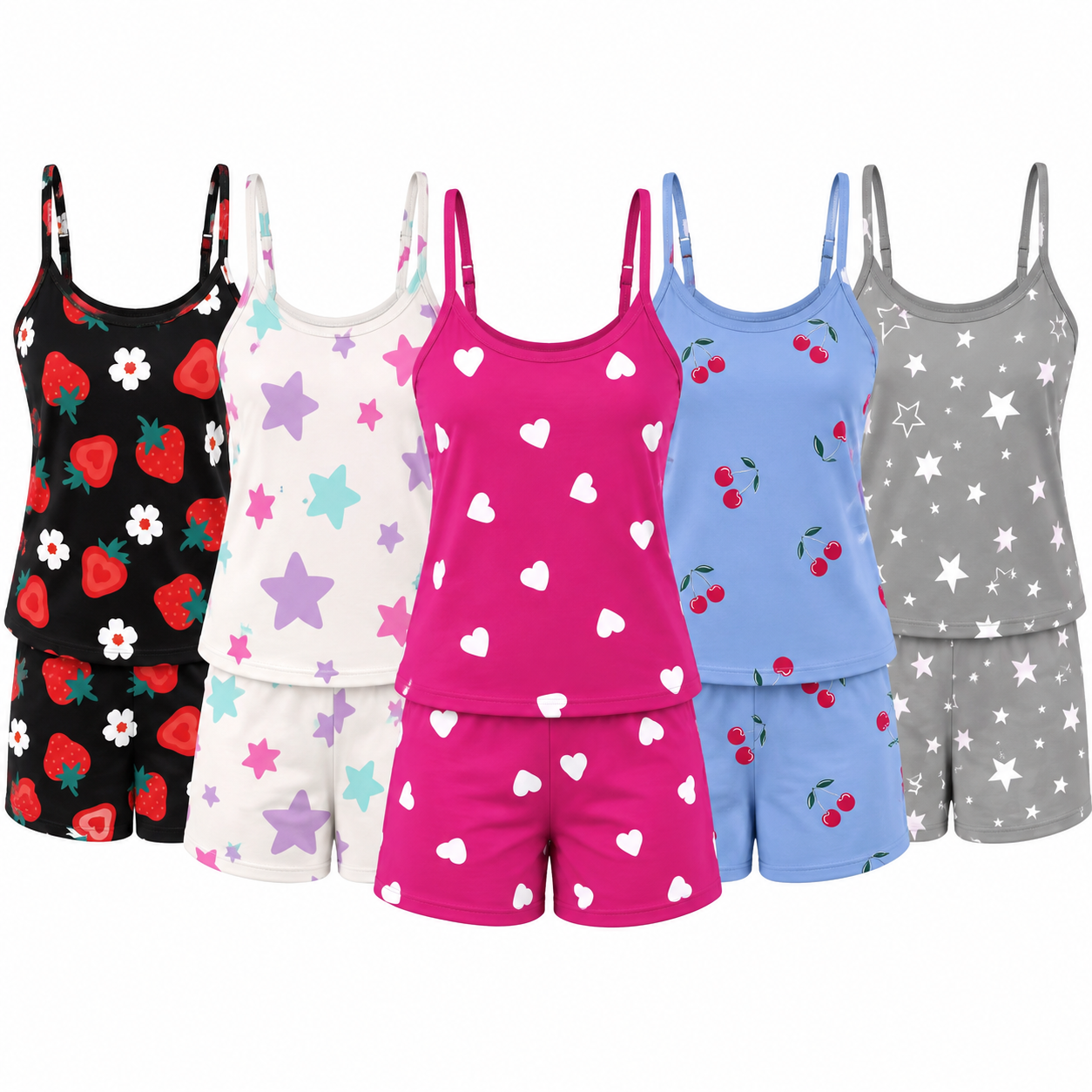 Kit Conjuntos De Pijama Baby Doll Estampas Variadas Premium