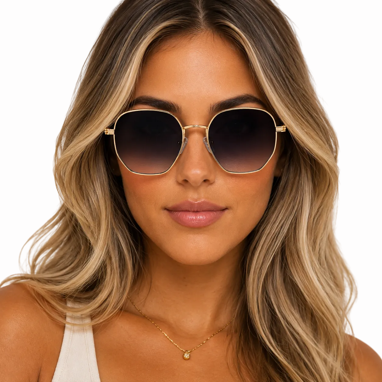 Óculos De Sol Hexagonal Feminino