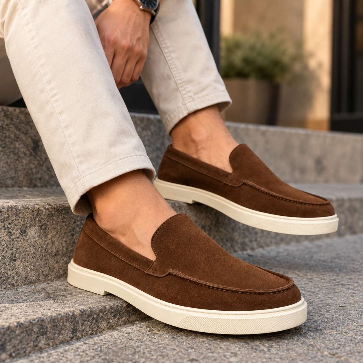 Sapatênis Camurça Slip On Masculino
