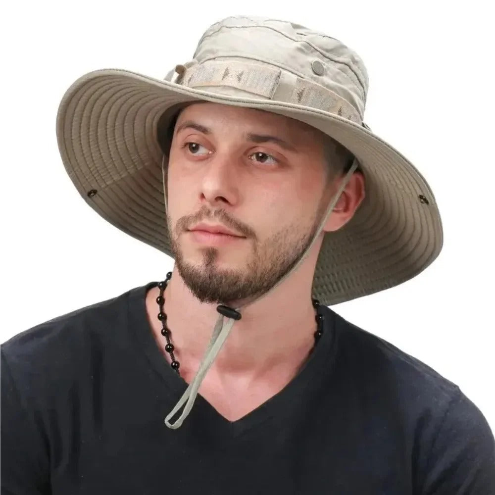 Chapéu Masculino Cancún Aba Larga com Proteção UV