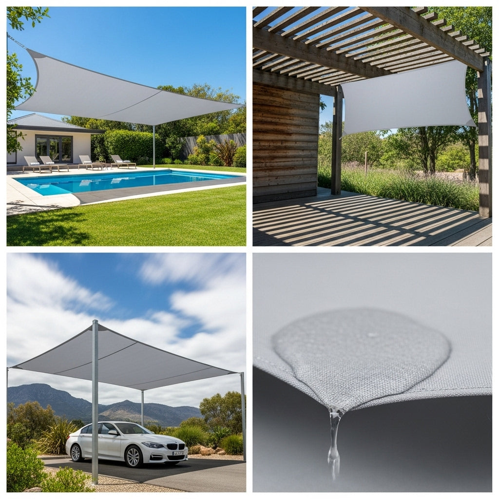 Toldo Portátil Impermeável Flexível e Resistente Com Proteção UV + Kit de Cordas
