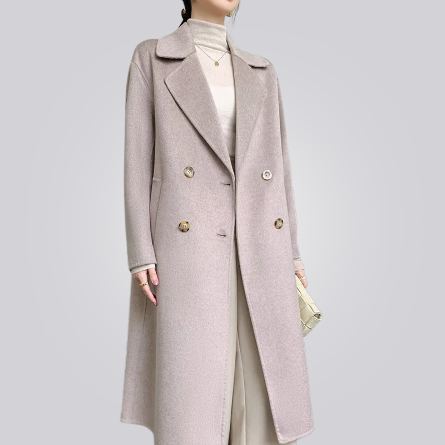 Casaco Feminino Longo de Lã Batida Ribera