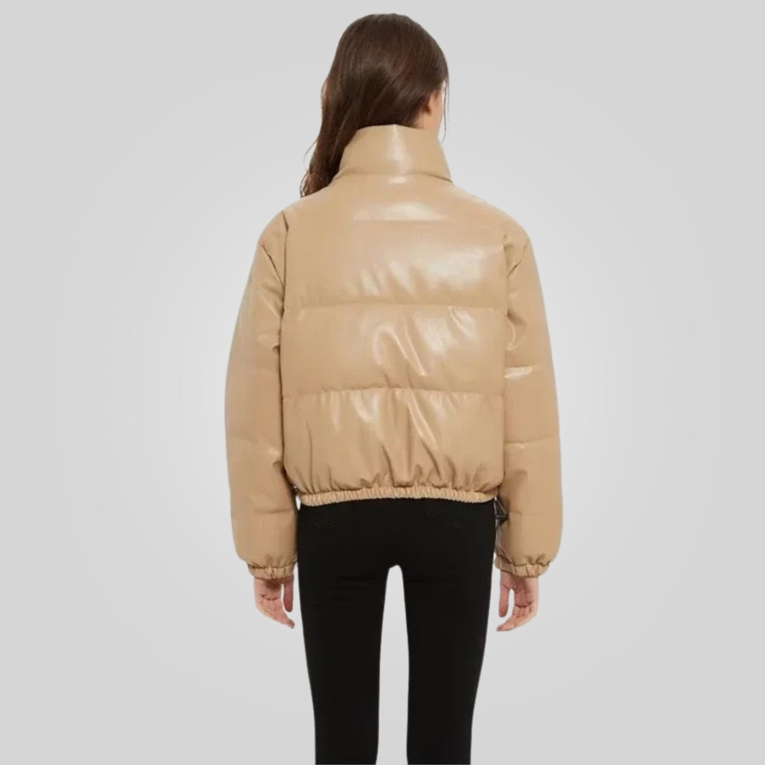 Jaqueta Couro Puffer Feminina