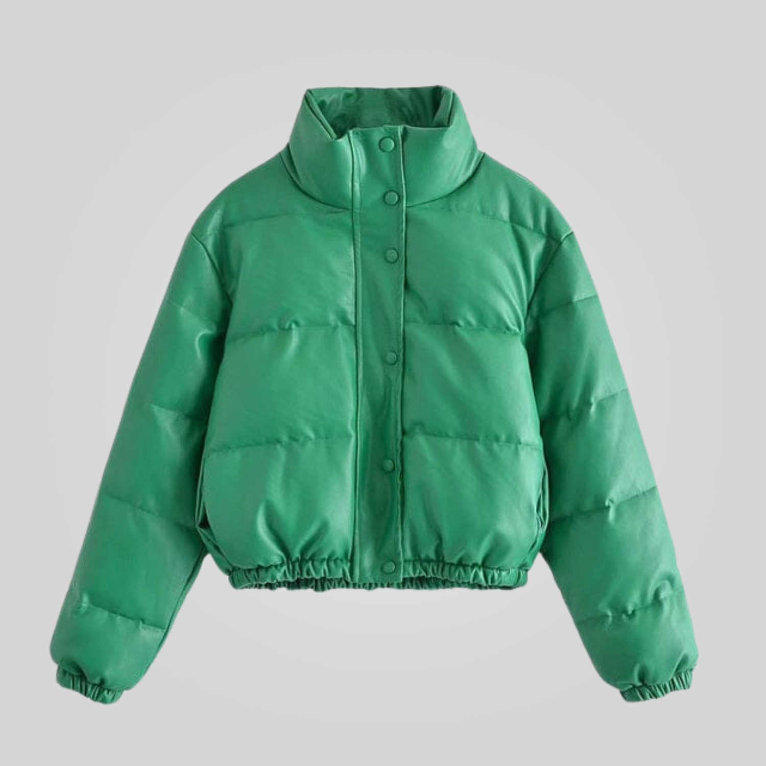 Jaqueta Couro Puffer Feminina