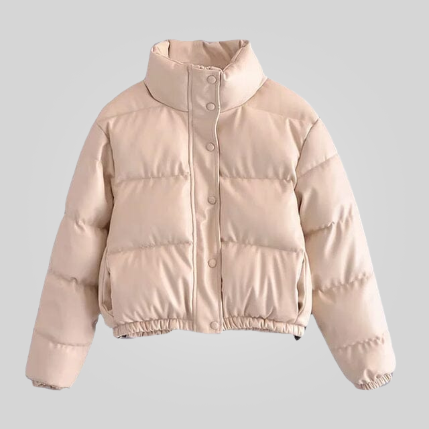 Jaqueta Couro Puffer Feminina