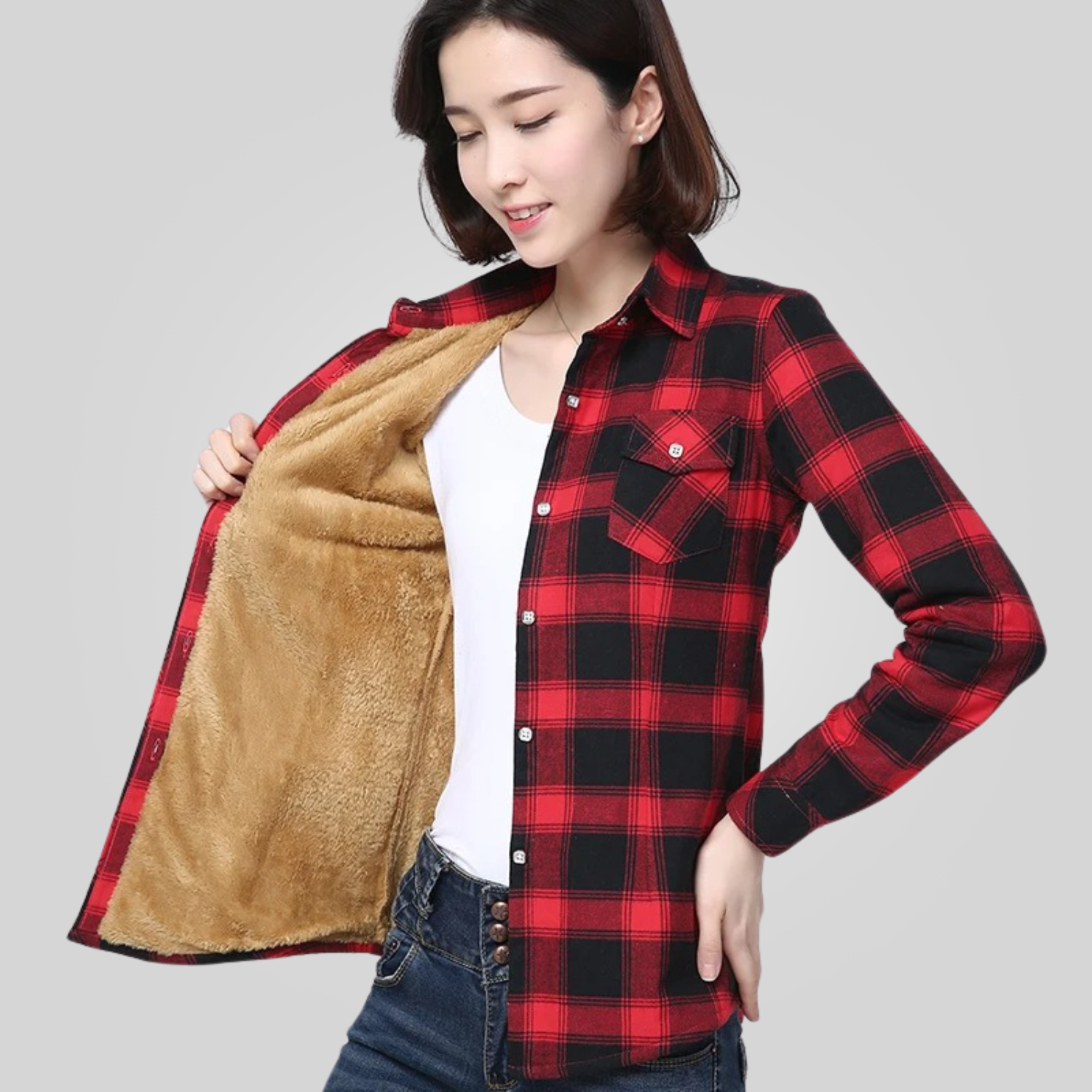 Camisa Xadrez Feminina Peluciada