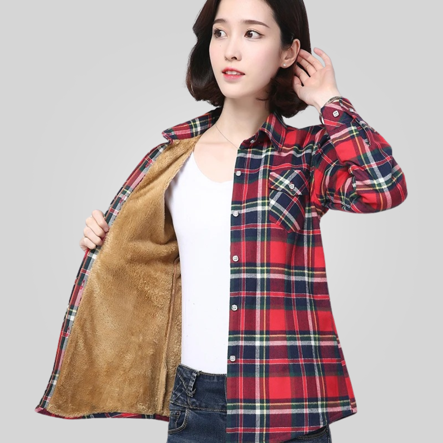 Camisa Xadrez Feminina Peluciada