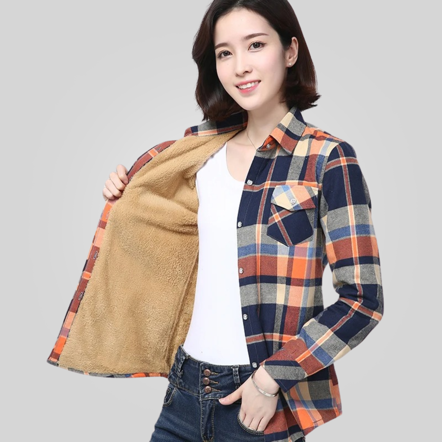 Camisa Xadrez Feminina Peluciada