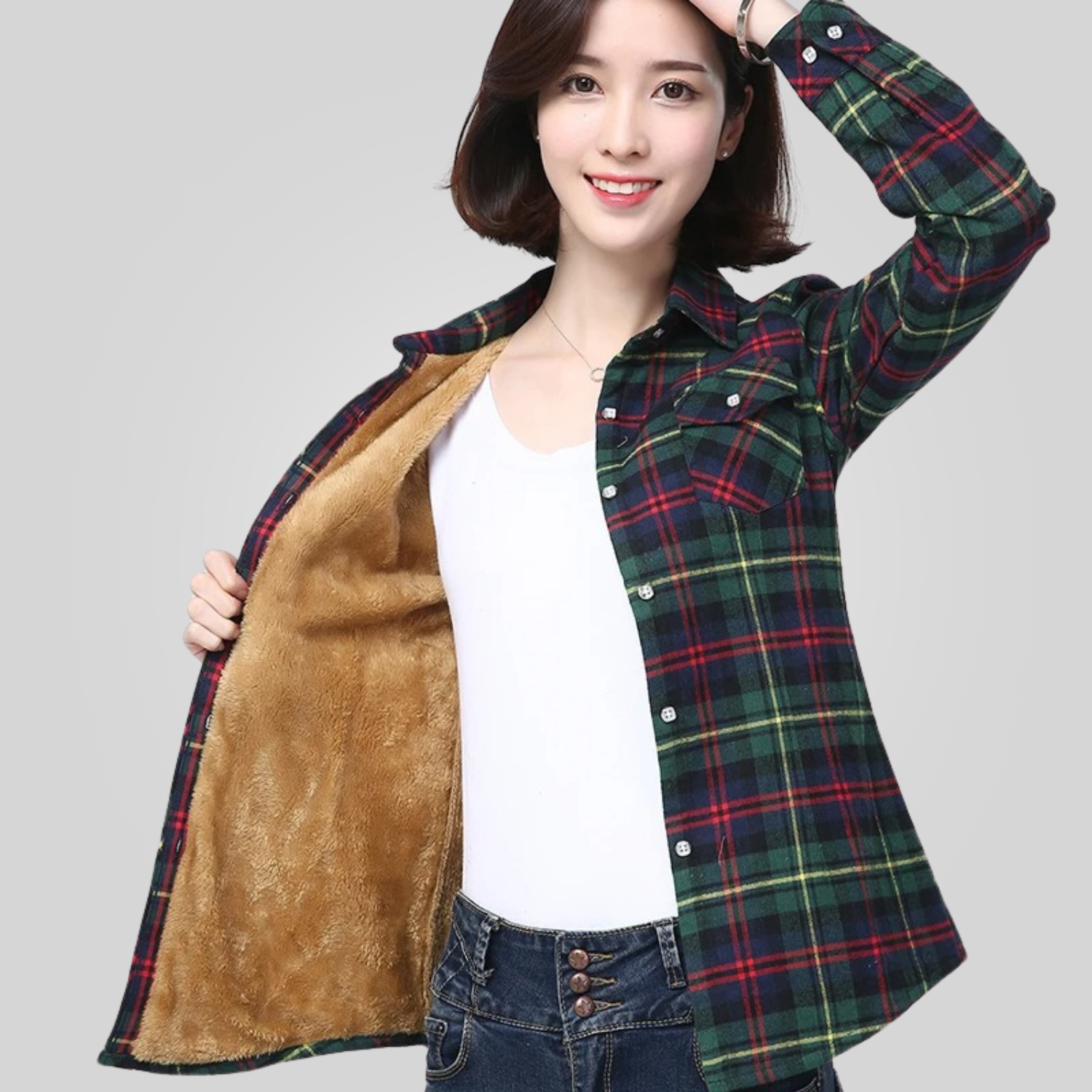 Camisa Xadrez Feminina Peluciada