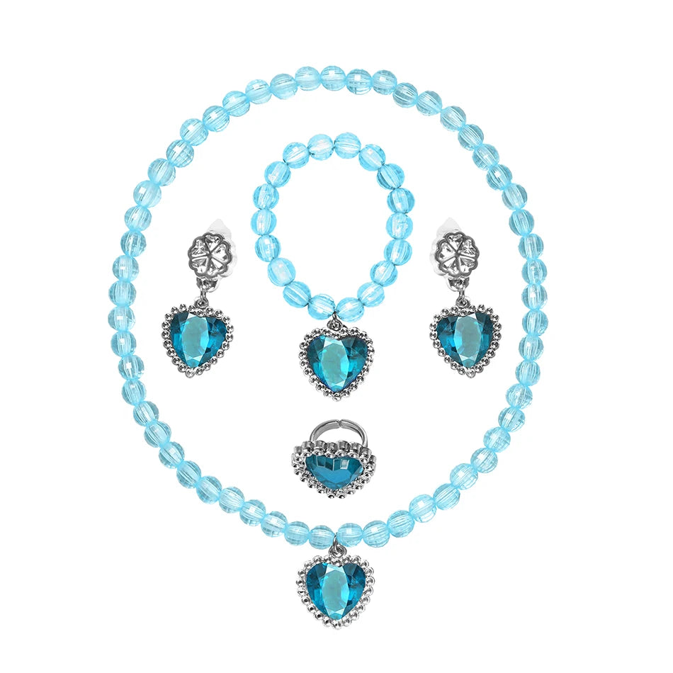 Fantasia Elsa Completa + Coroa + Varinha Mágica + Cabelo + Luva + Colar, Brinco, Anel e Pulseira