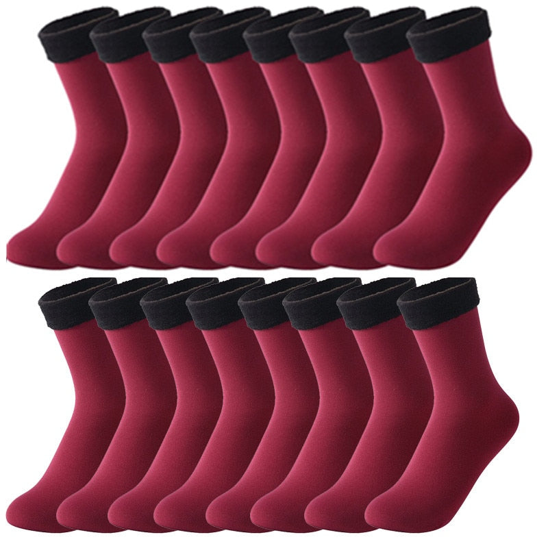 Meias com forro de Lã Térmicas - Kit com 8 Pares