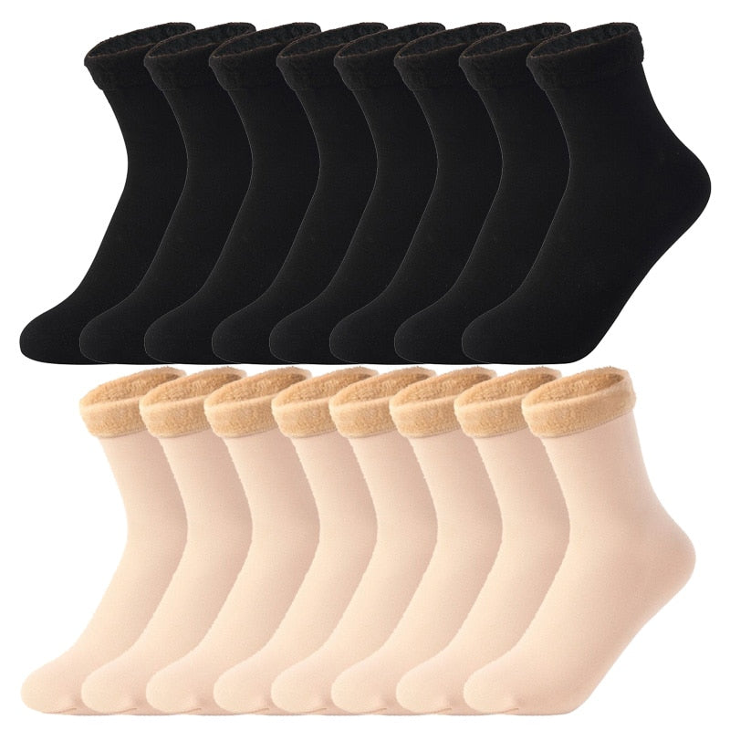 Meias com forro de Lã Térmicas - Kit com 8 Pares
