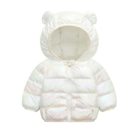 Jaqueta Infantil Puffer Holográfica com Capuz