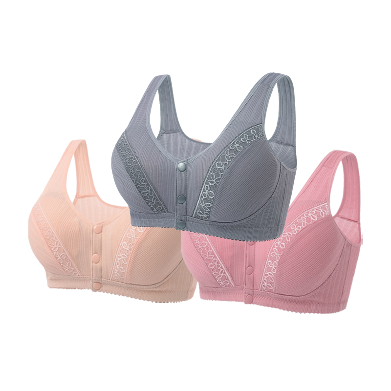 Kit 3 Sutiã Com Botões Frontais