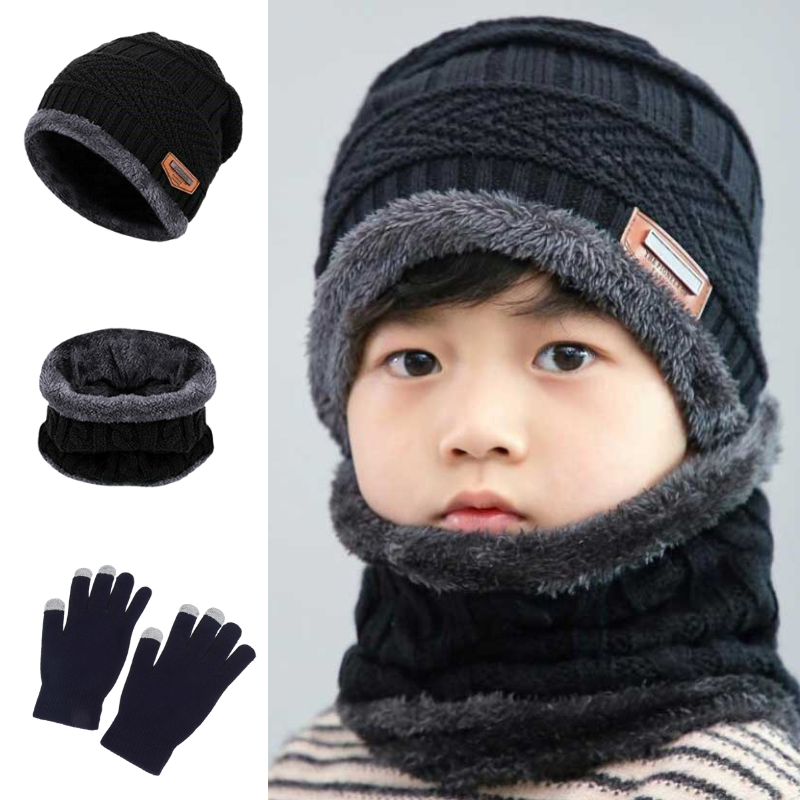 Kit Inverno Infantil Touca Gorro e Cachecol + Brinde