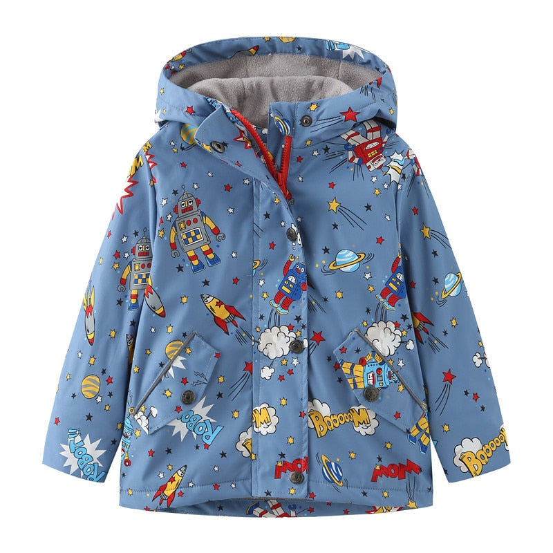 Jaqueta Infantil Parka Estampada com Capuz - Unissex