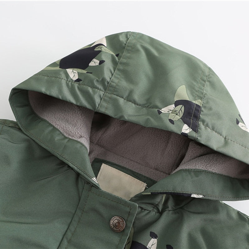 Jaqueta Infantil Parka Estampada com Capuz - Unissex