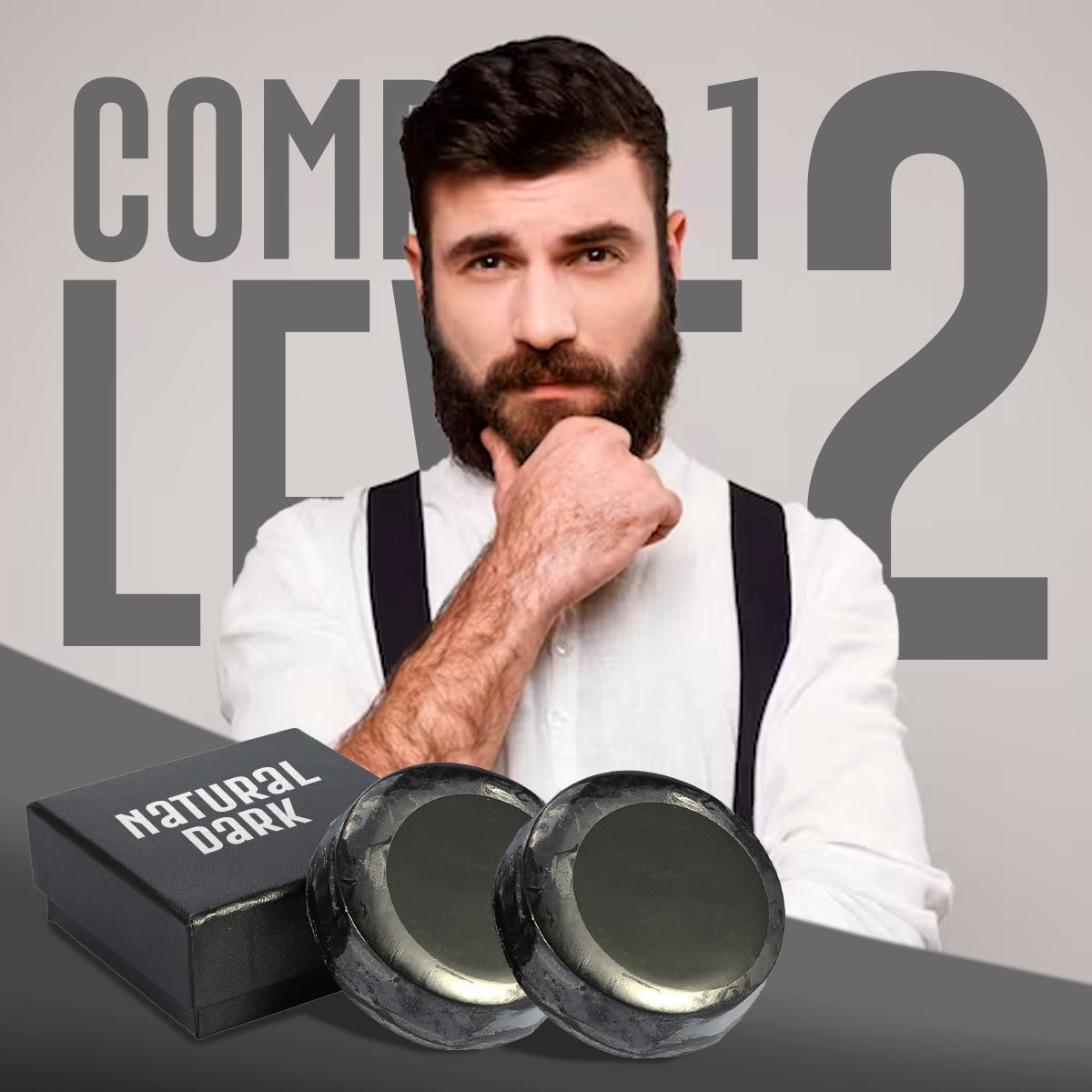 Sabonete Pigmentado para Barba e Cabelo | Natural Dark - Compre 1 e Leve 2