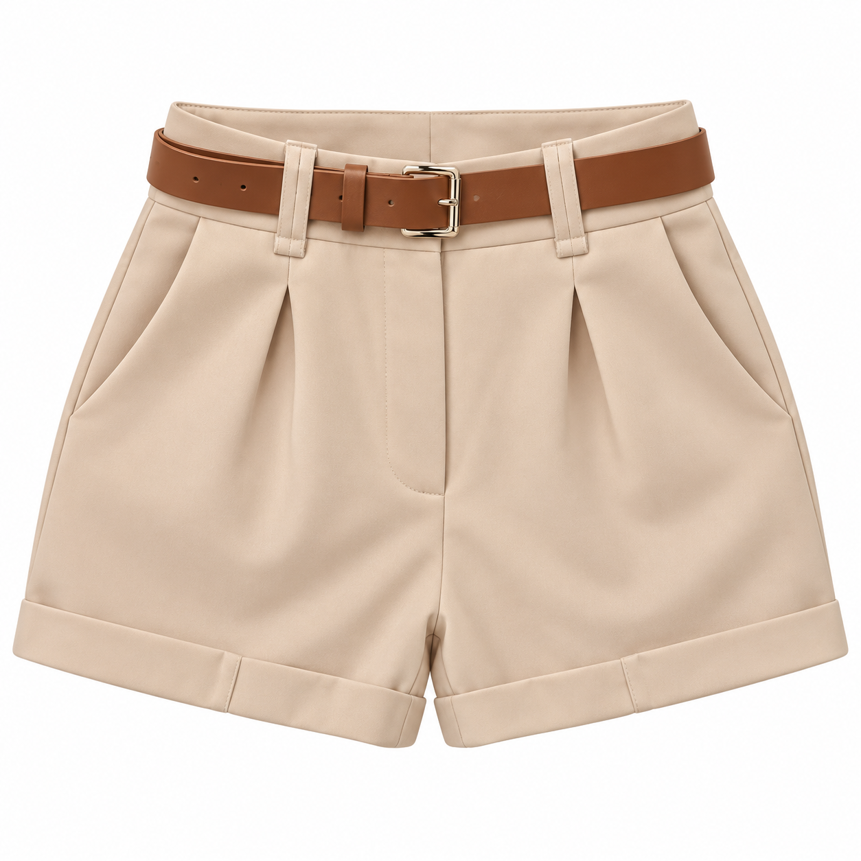 Short Feminino Alfaiataria Cintura Alta com Cinto