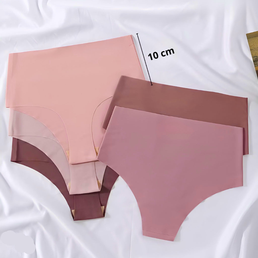 Kit 5 Calcinhas Femininas Cós Alto Sem Costura – Corte a Laser Conforto
