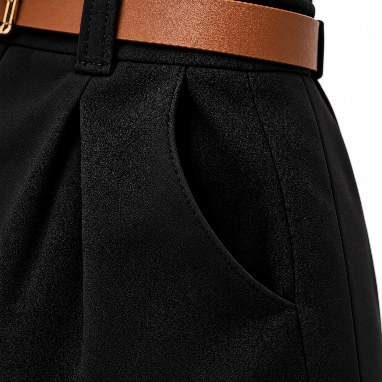 Short Feminino Alfaiataria Cintura Alta com Cinto