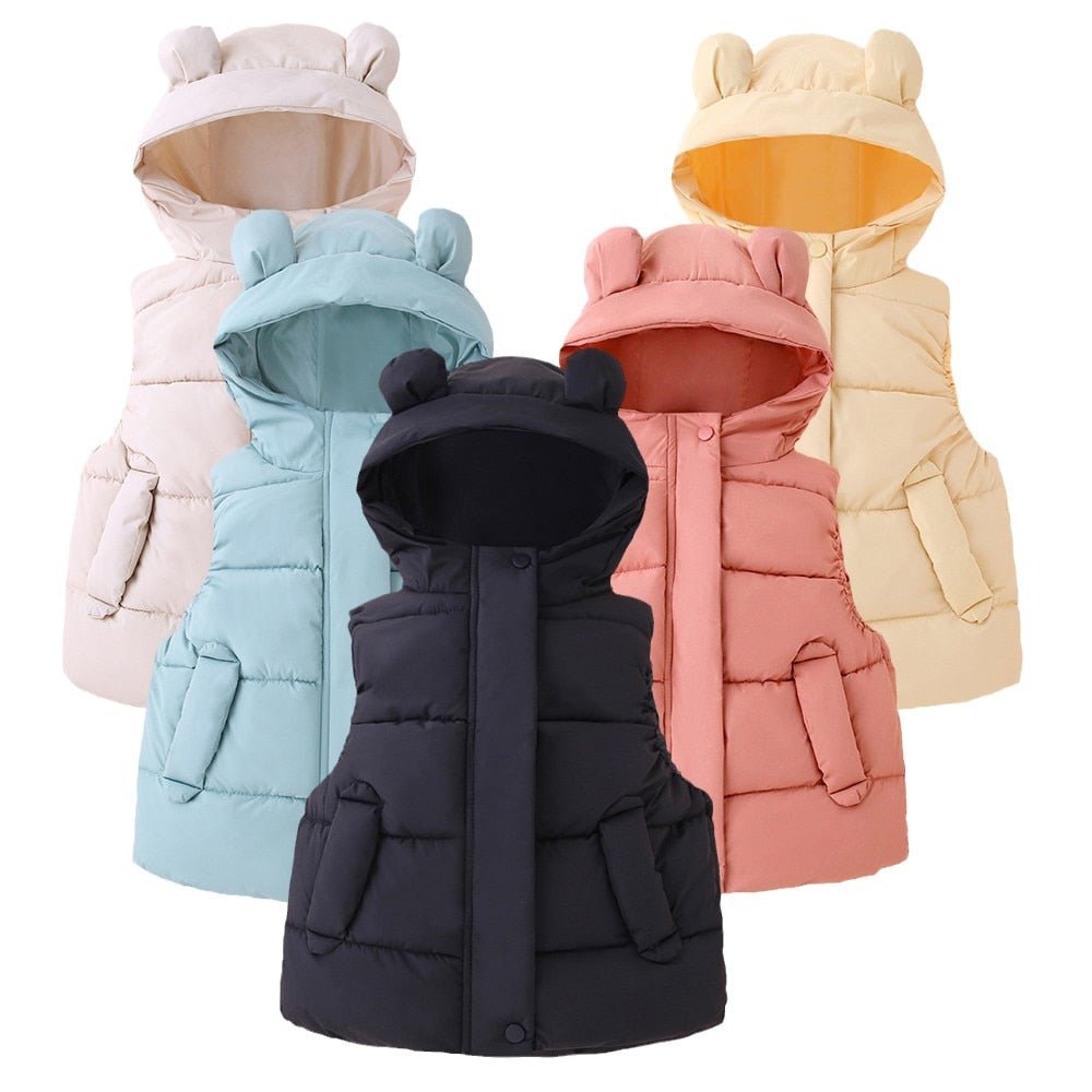 Colete Infantil Puffer com Capuz