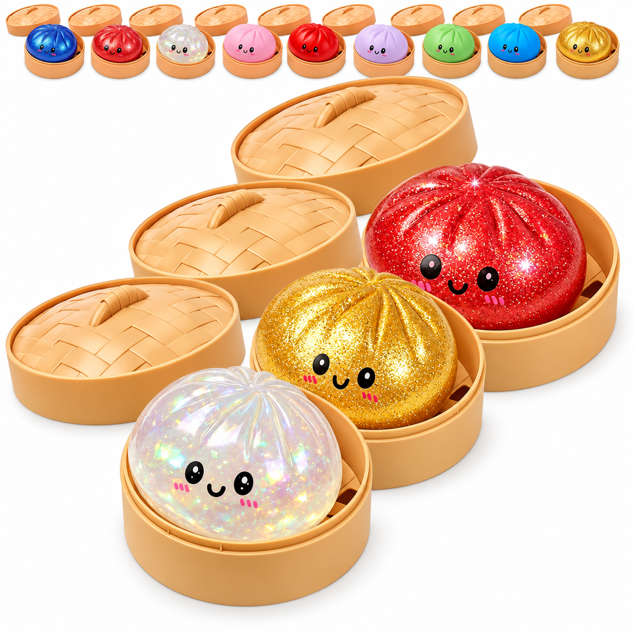 Bolinho Squishy Surpresa Dumpling Antiestresse Colecionável Caixa Cega