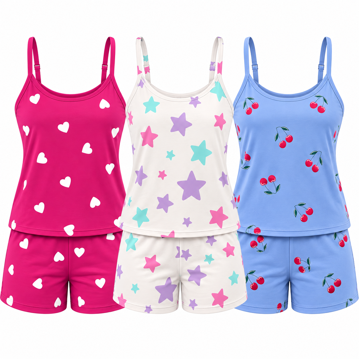 Kit Conjuntos De Pijama Baby Doll Estampas Variadas Premium