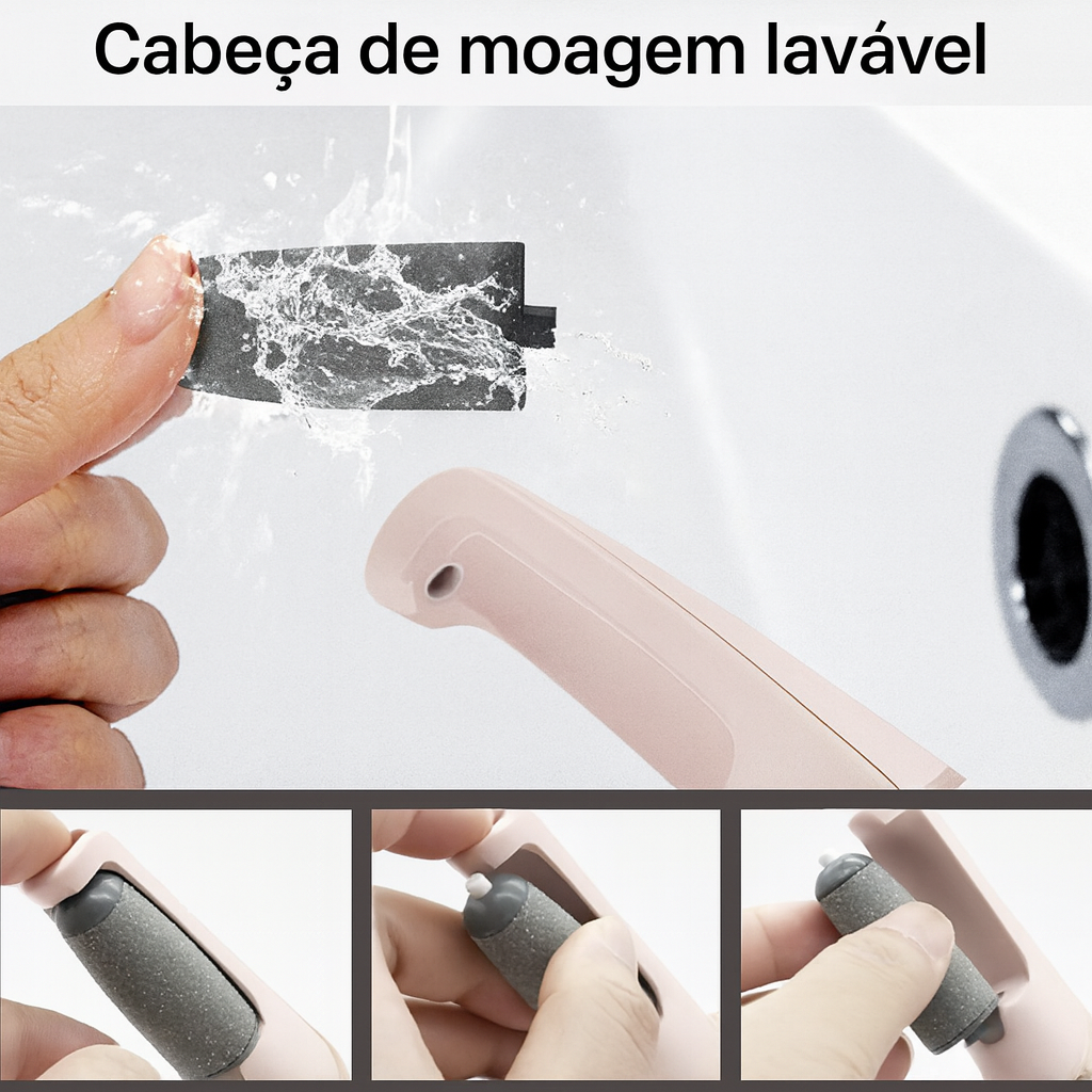 Lixador de Pé Elétrico Portátil – Esfoliador Tira Calos USB