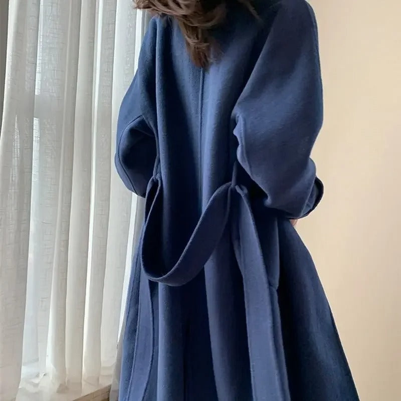 Casaco Feminino Longo de Lã Batida Zoki