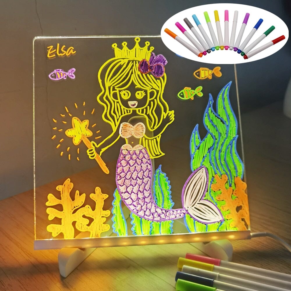 Quadro de Desenhos LED + 7 Canetinhas Grátis