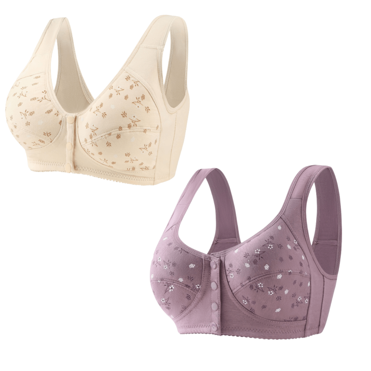 Sutiã sem Bojo de Algodão com Fecho Frontal - Soft Plus