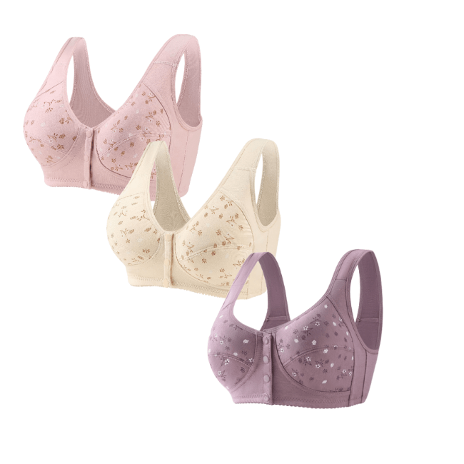 Sutiã sem Bojo de Algodão com Fecho Frontal - Soft Plus