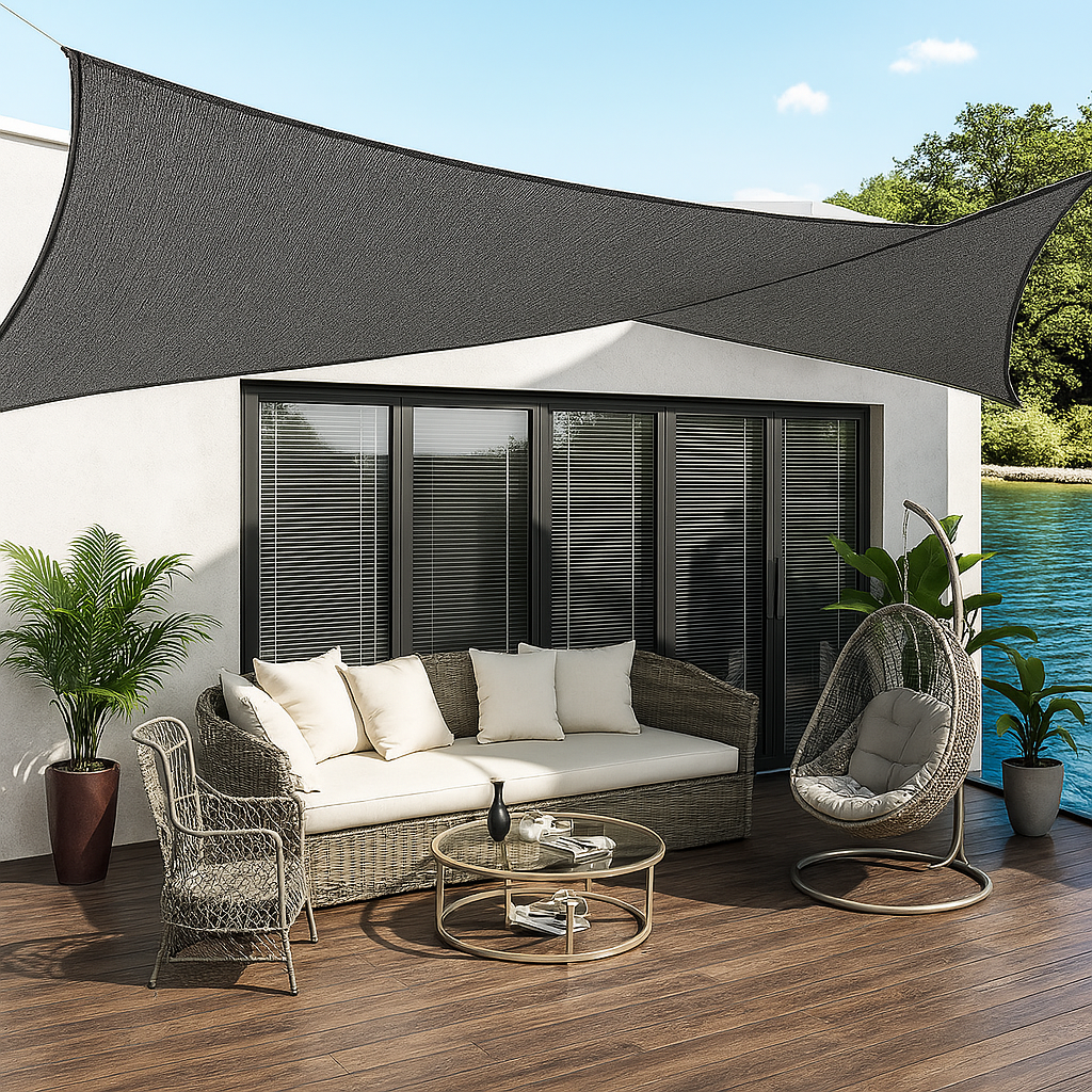 Toldo Portátil Impermeável Flexível e Resistente Com Proteção UV + Kit de Cordas