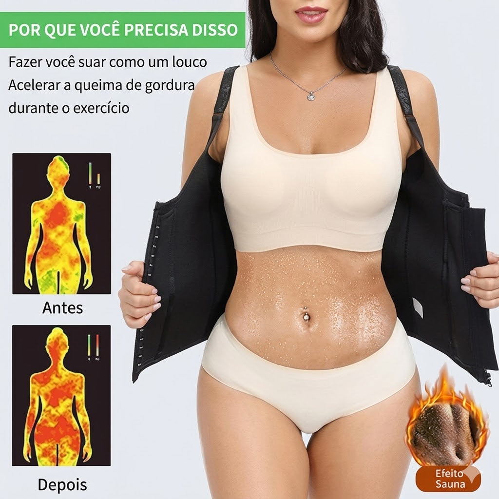 Cinta Modeladora Feminina Dupla Compressão Tipo Colete