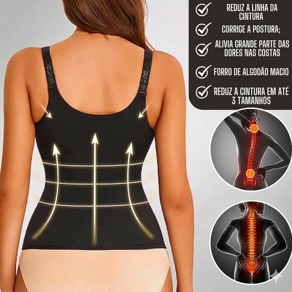 Cinta Modeladora Feminina Dupla Compressão Tipo Colete