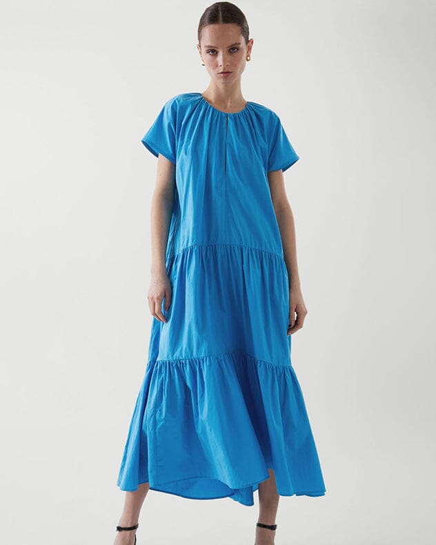 Vestido Eloise Midi em Camadas Vestido EP01 Azul P