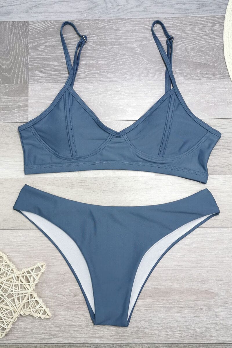 Biquíni Aurora Top Push Up e Tanga Asa Delta Roupa de Banho espaco shop Cinza P