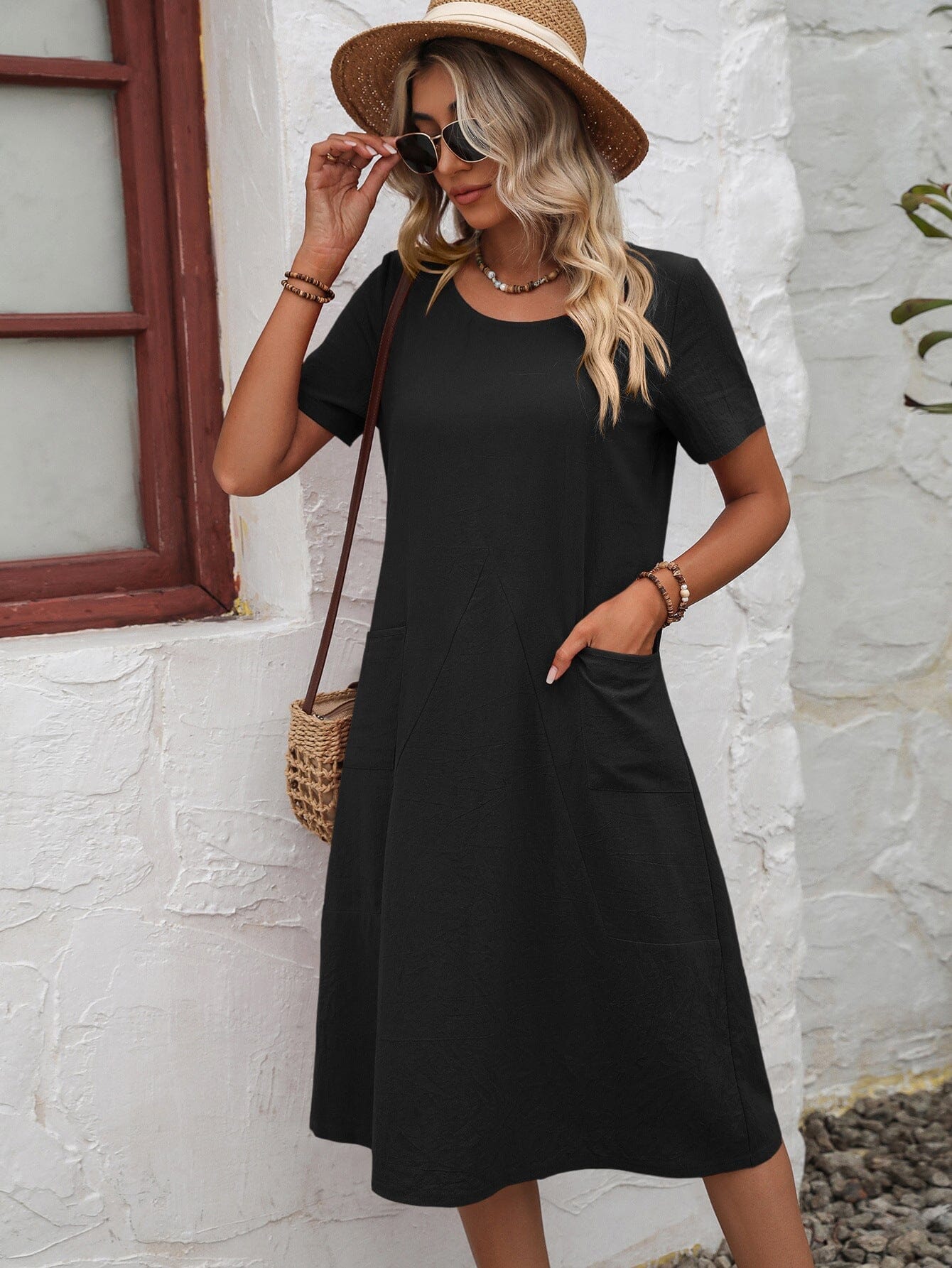 Vestido Fling for Spring Mid com Bolsos Vestido EP01 Preto P