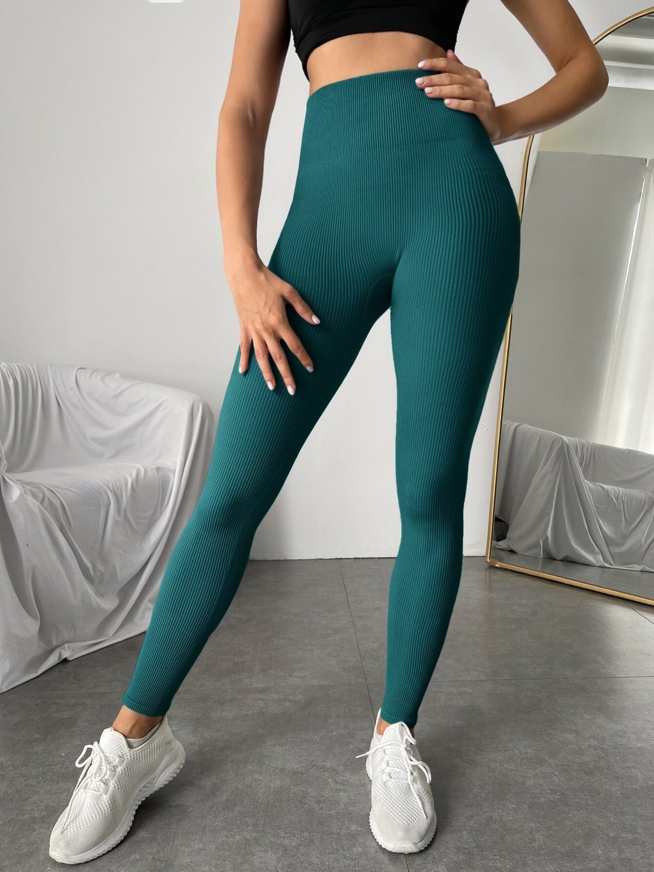 Calça Legging Simple Calça Legging L01 verde-azulado P